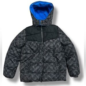 Kids Black and Blue Hooded Jacket